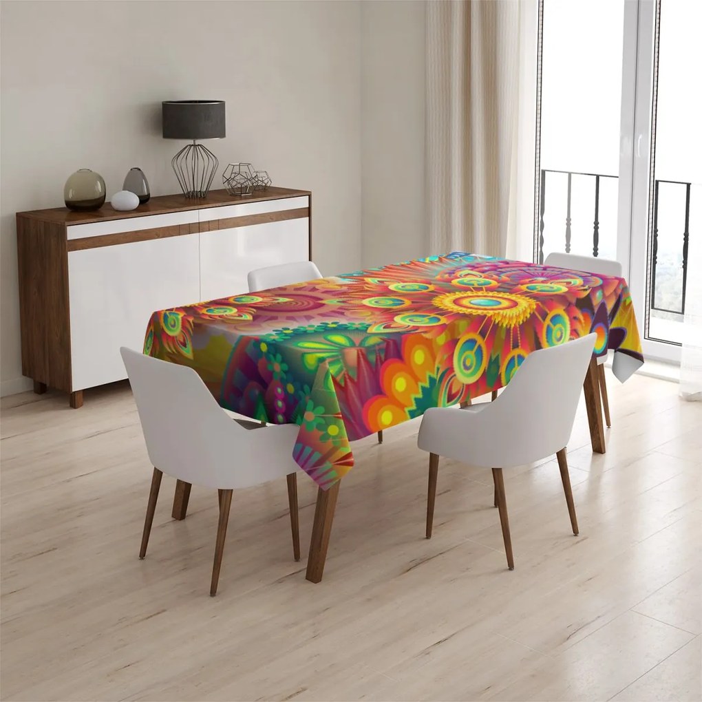 Sablio Obrus Farebné obrazce - 130x130 cm