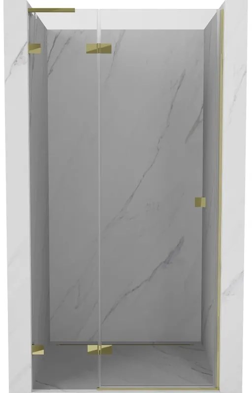 Mexen, Mexen Lunar L výklopné ľavé sprchové dvere 110 cm, transparentné, zlaté - 834L-110-000-50-00-L