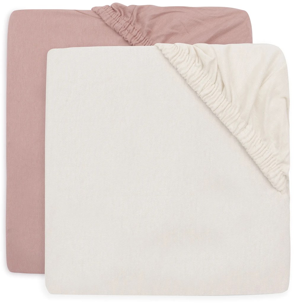 Napínacia plachta 120x60 cm 2 ks Wild Rose/Ivory