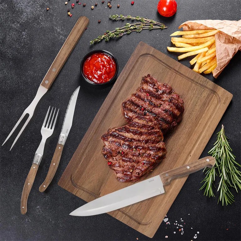 Sada steakových príborov a dosky 15 ks