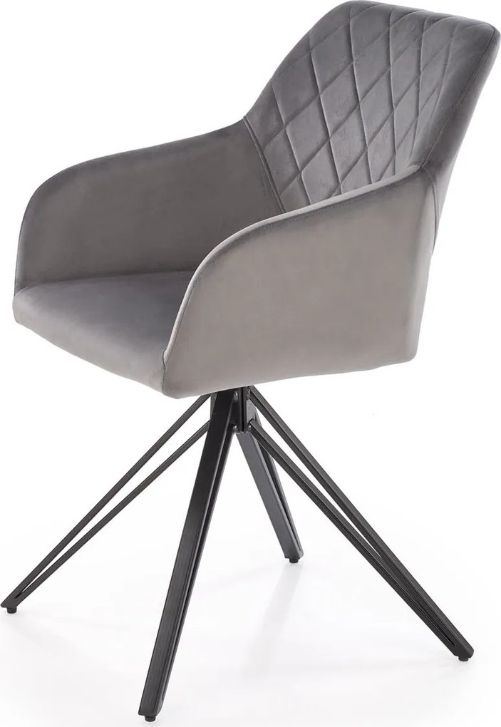 Jedálenská otočná stolička BELEN - šedá