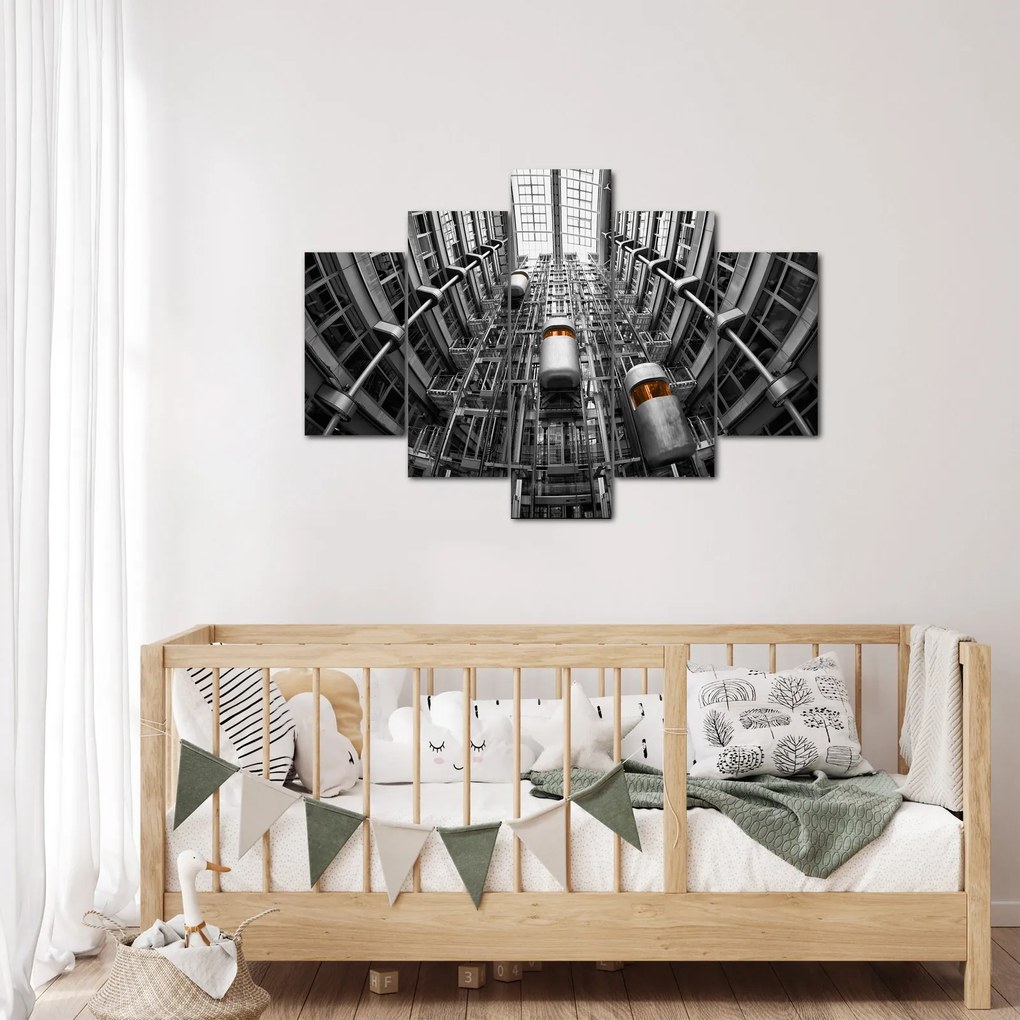 Obraz výťahu v budove (150x105 cm)