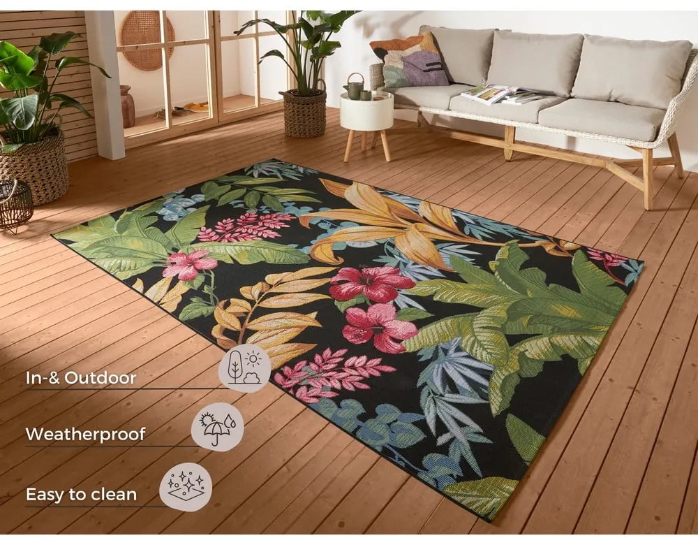 Čierny vonkajší koberec 80x165 cm Flair – Hanse Home