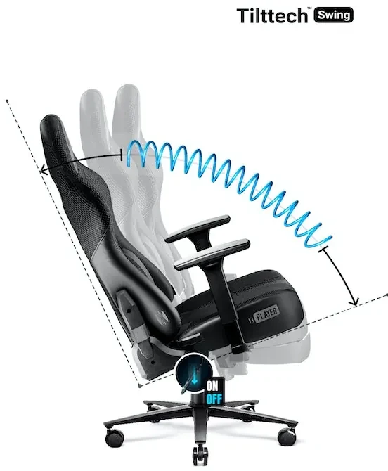 Látkové herné kreslo Diablo X-Player 2.0 King Size: čierne Diablochairs