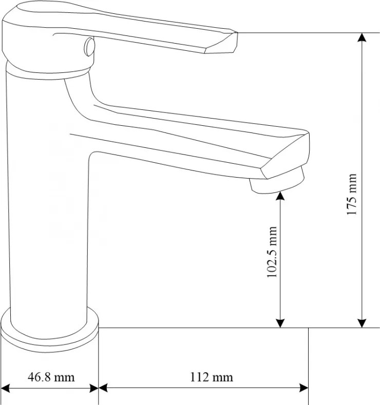 Mexen Sabre, umývadlová batéria h-175, chrómová, 72100-00