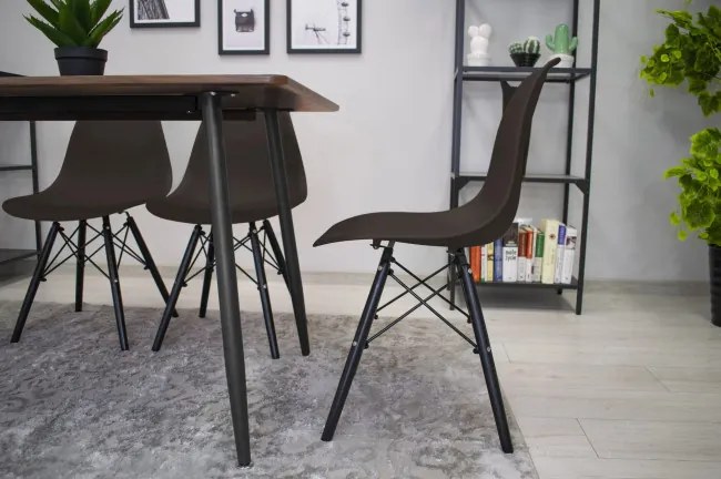 Set dvoch jedálenských stoličiek OSAKA káva (čierne nohy) 2ks