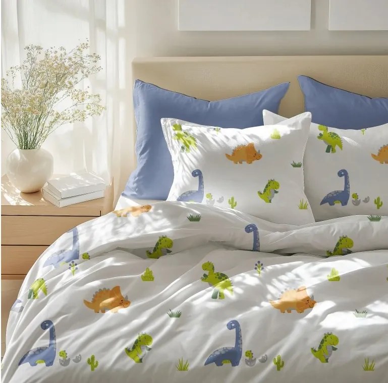 Bavlnené obliečky Dinosauri 140x200 + 70x90 cm