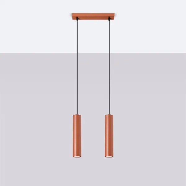 Sollux SL.1490 - Luster na lanku LAGOS 2xGU10/10W/230V červená