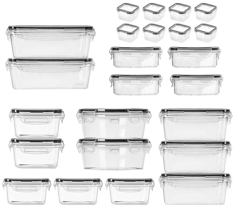 24 dielna plastová sada dóz na uchovávanie čerstvých potravín