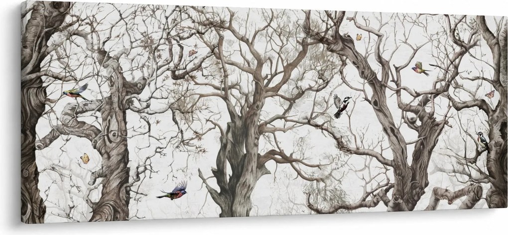 Obraz - Lesný vzor, kresba (120x50 cm)