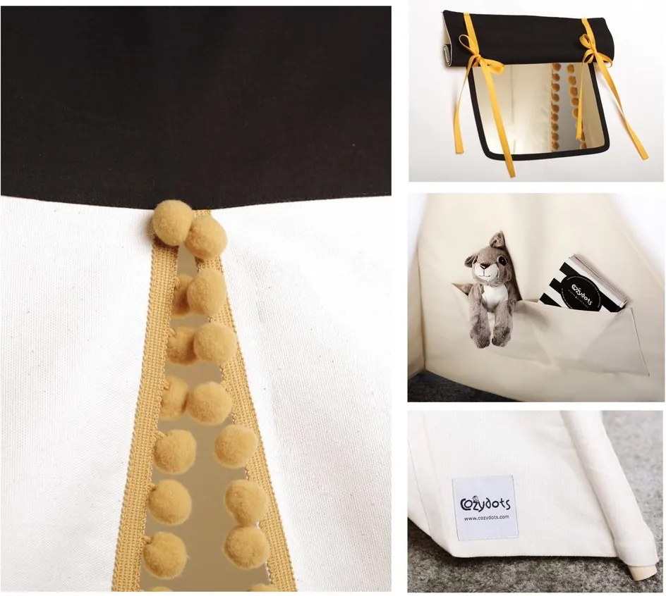 lovel.sk Detský stan teepee Black/Honey