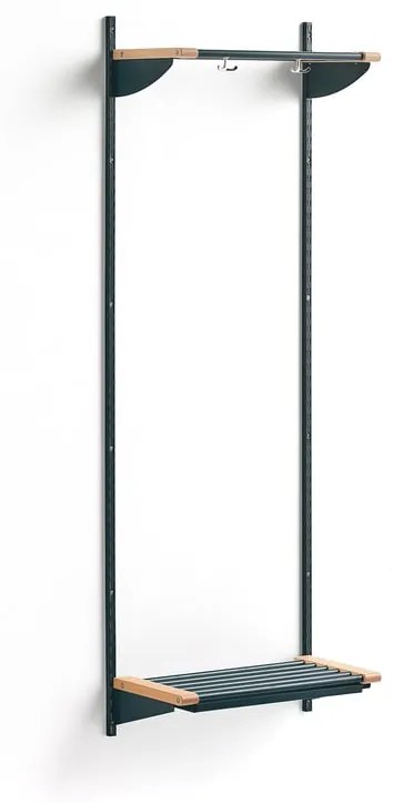 Vešiaková stena JEPPE s hornou policou, základná sekcia, 1790x600x310 mm, modrá/breza