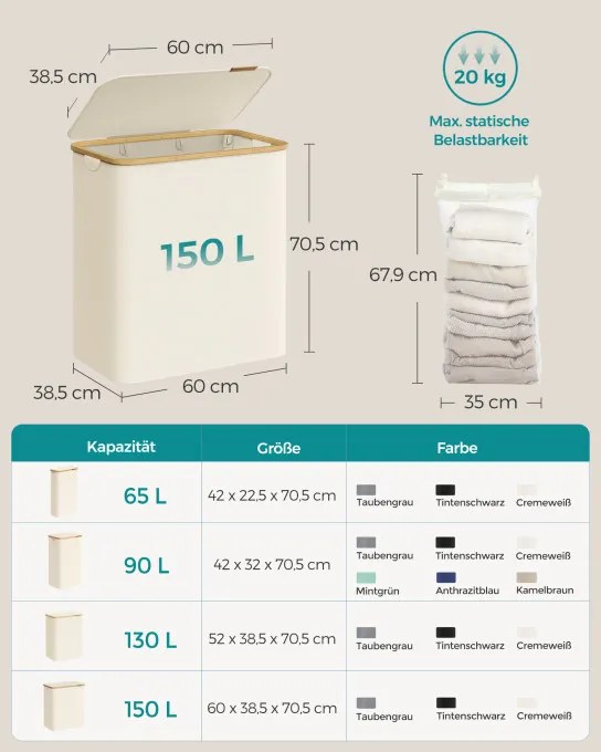 Kôš na bielizeň 150L LCB515W01