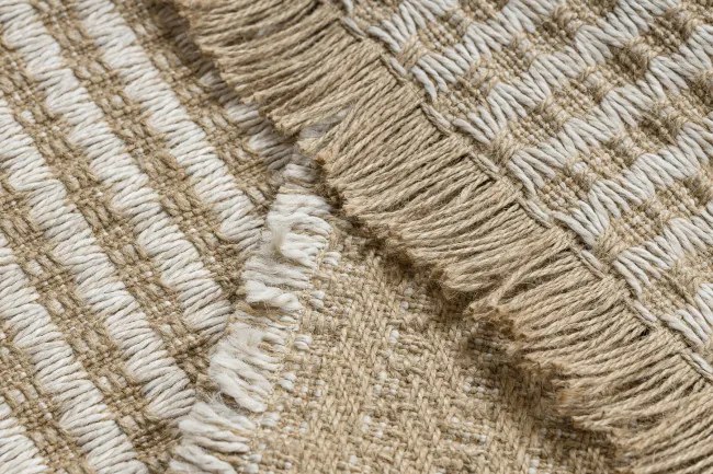 Koberec JUTE 3650 so strapcami krémový / béžový