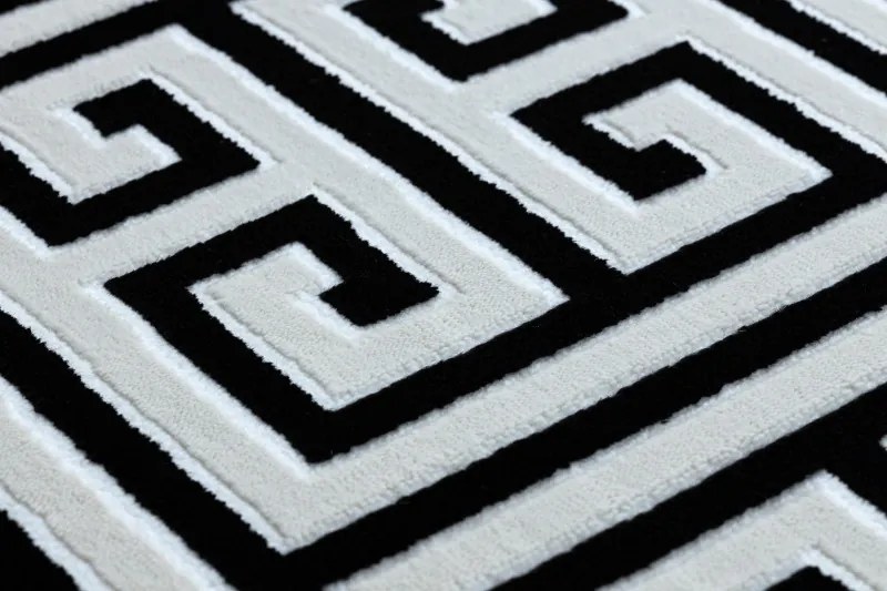 Dywany Łuszczów, Kusový koberec Gloss 6776 85 greek black/ivory, 180x270, čiernobiela, chodba / predsieň