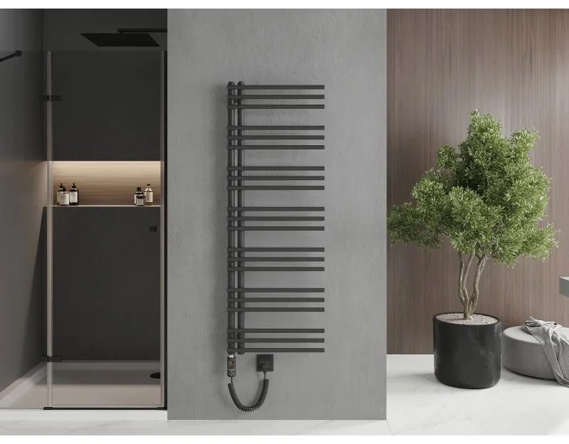 Mexen Neptun, elektrické vykurovacie teleso 1400 x 500 mm, 600 W, antracitová, W101-1400-500-2600-66