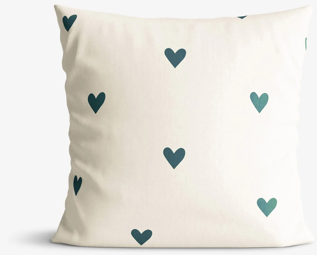 Goldea bavlnená obliečka na vankúš - srdiečka na slonovej kosti 40 x 40 cm