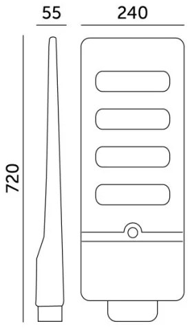LED solárna pouličná lampa URBI so senzorom, 11W/3,2V, 6500K, s diaľkovým ovládačom, IP54