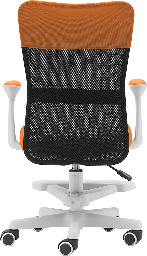 Detská stolička Neoseat MONKEY WHITE s podnožou — látka, biela / oranžová