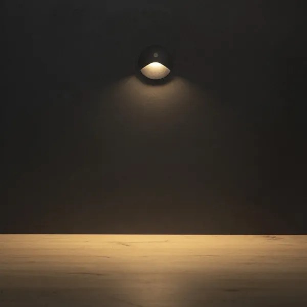 Kanlux 39125 - LED schodové svietidlo so senzorom EXIN 2,5W/230V 3000K IP65 antracitové, okrúhle