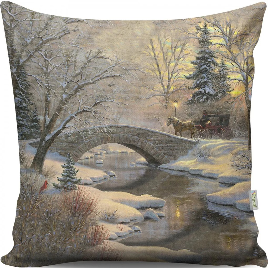 Vianočný dekoračný vankúš TUNES V 43x43 cm sivý