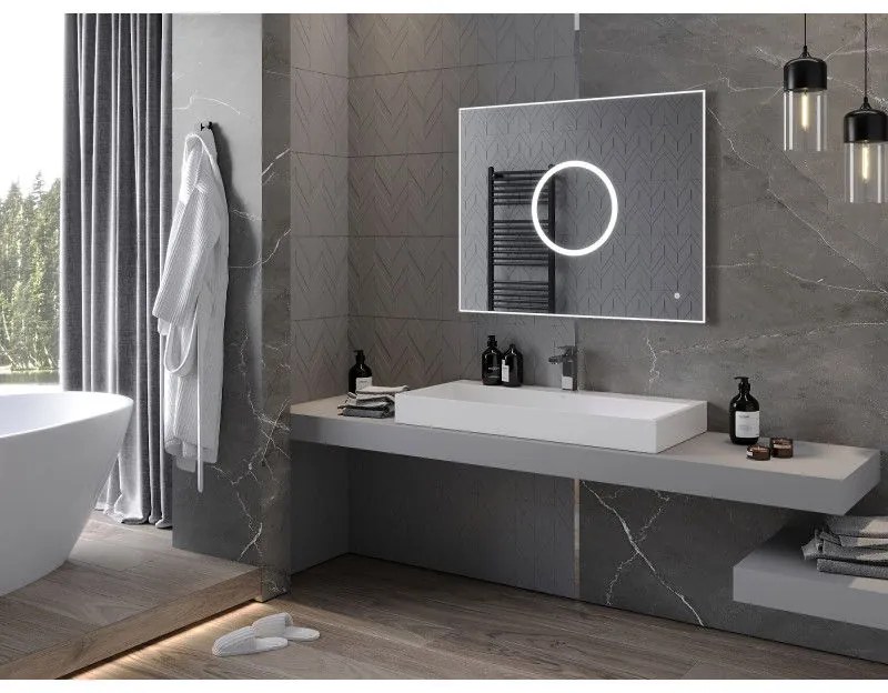 Mexen Koga, LED kúpeľňové zrkadlo s podsvietením 100 x 80 cm, 6000K, ochrana proti zahmlievaniu, 9821-100-080-611-00