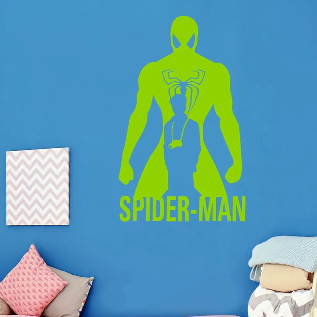 Veselá Stena Samolepka Spiderman silueta Farba: žlutá, Veľkosť: 80 x 49 cm