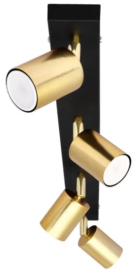 LED Bodové svietidlo TUNE 4xGU10/4,8W/230V zlatá/čierna