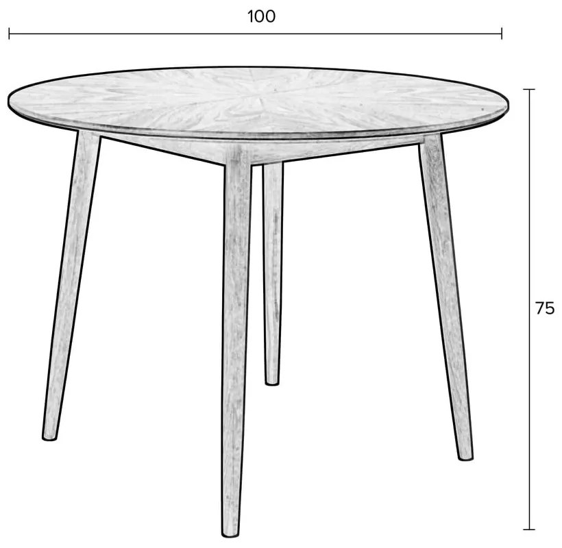 Okrúhly jedálenský stôl s doskou v dubovom dekore ø 100 cm Fabio – White Label