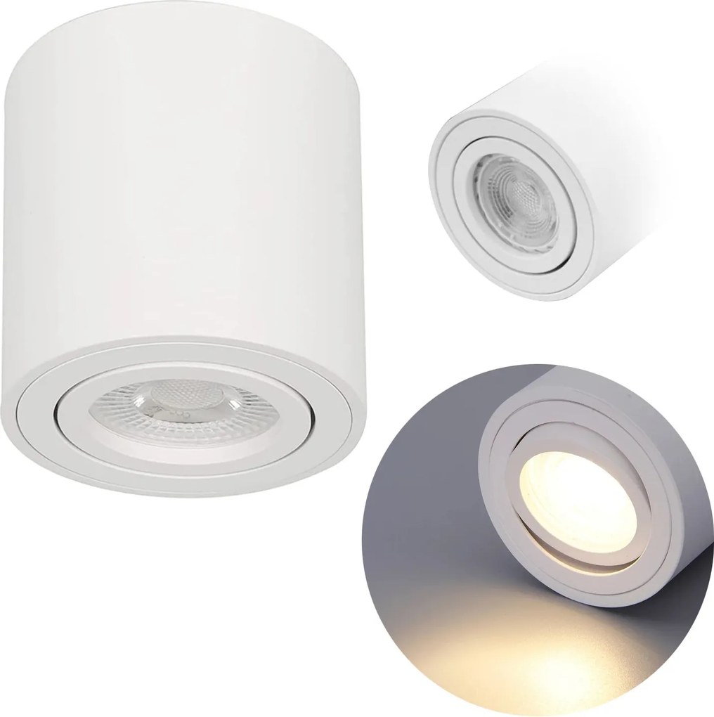 Toolight Toolight, bodová stropná-nástenná lampa 1xGU10 322117A, biela, OSW-08801