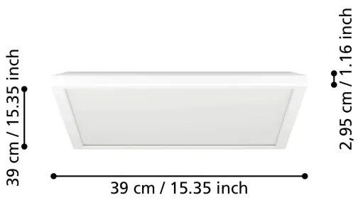 Eglo 901475 -LED RGBW St. kúpeľ. svietidlo ROVITO-Z 17,6W/230V 39x39cm IP44 biela