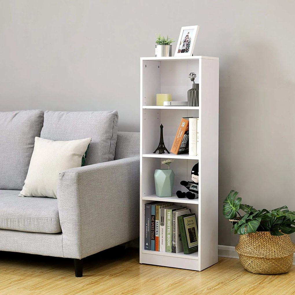 SONGMICS Knihovna LBC104W, biela