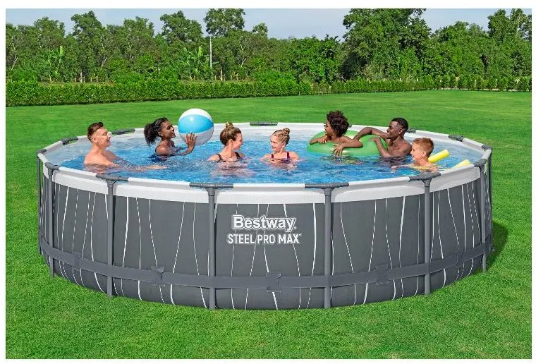 Bestway Bazén Steel Pro Max, Ø 457 x 107 cm, sivá (100385660)
