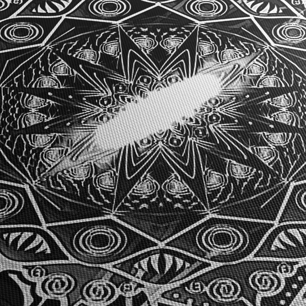 Obraz čiernobielych ornamentov (90x60 cm)