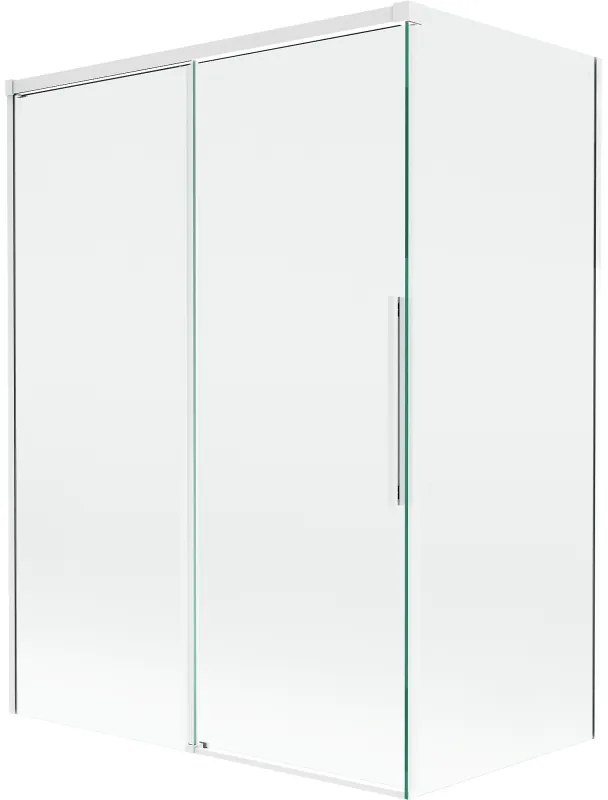 Mexen Rox, 2-krídlová posuvná vaňová zástena 120 + 70 x 150 cm, 8mm číre sklo, biely profil, 8C9-120-070-20-00
