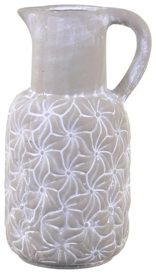 Cementový antik dekoračný džbán s kvetmi Colmar - 16*14*30cm