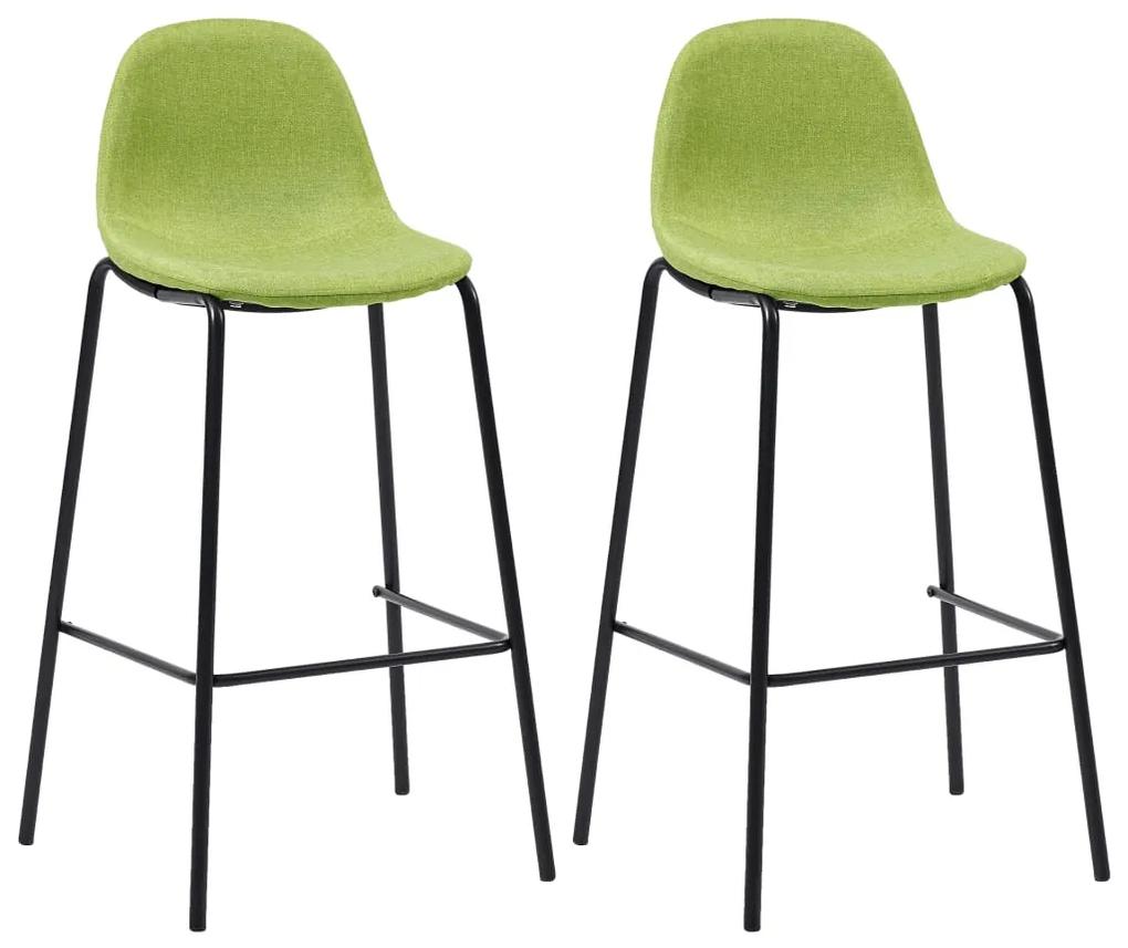 vidaXL Barové stoličky 2 ks, zelené, látka