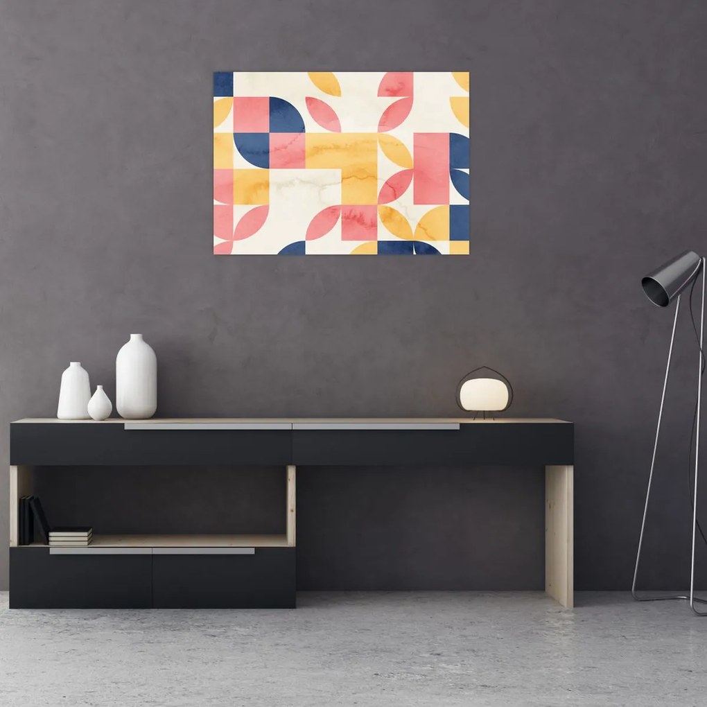 Obraz - Abstrakcia s retro vzormi (70x50 cm)