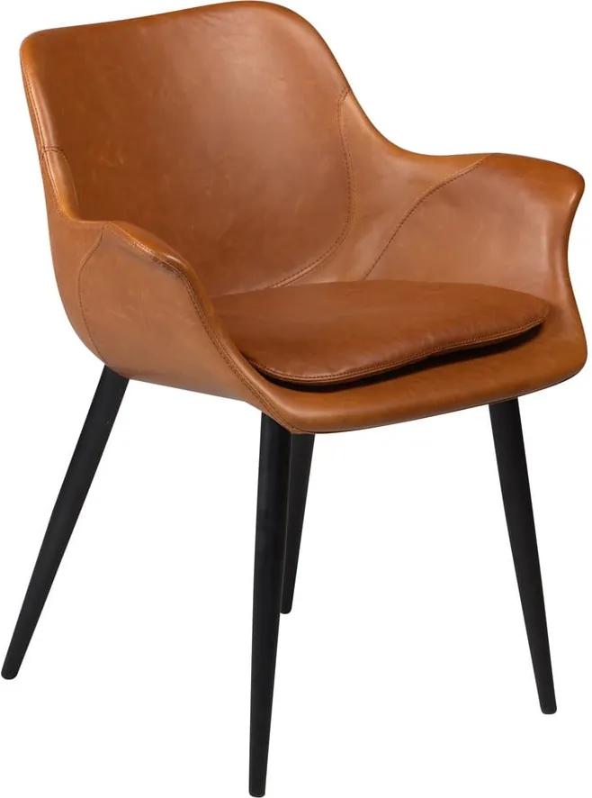 Hnedá jedálenská stolička z eko kože s opierkami DAN–FORM Denmark Combino
