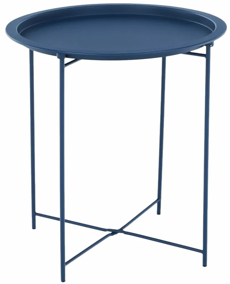 Modrý príručný stolík RENDER s odnímateľným podnosom