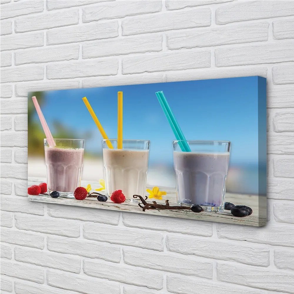 Obraz canvas Cocktail sklo farebné slamky 125x50 cm