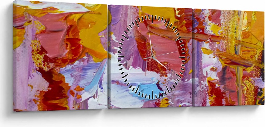 Obraz - Olejomaľba (s hodinami) (90x30 cm)