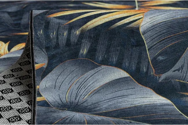 Protišmykový behúň LOTUS PAPRADE 45270 sivý / zlatý - Výpredaj