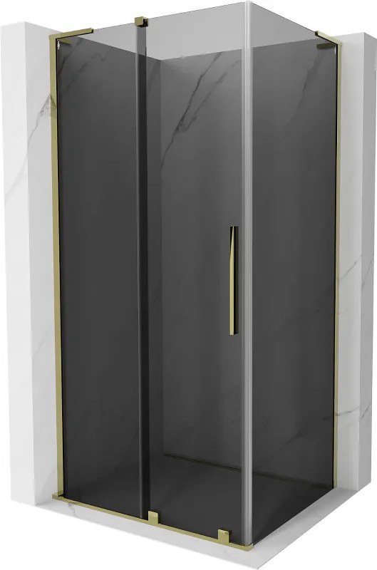 Mexen Velar L, sprchový kút s posuvnými dverami 110 x 85 cm, 8mm šedé sklo, zlatá lesklá, 871-110-085-43-50