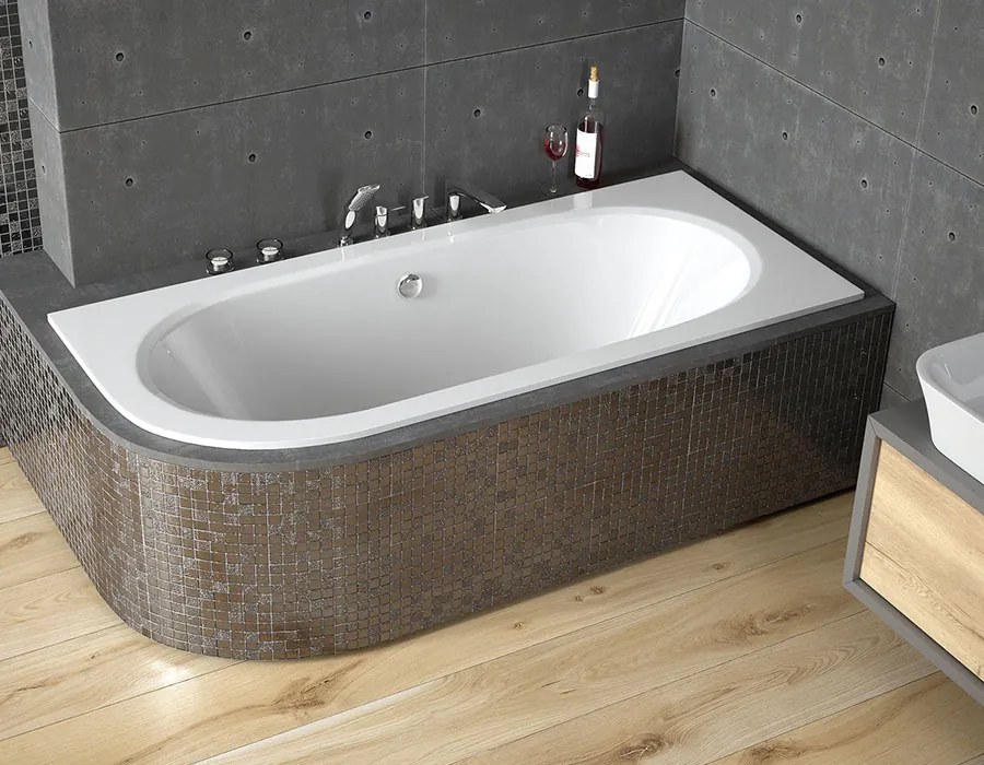 Besco Akrylátová asymetrická vaňa Avita Slim 150x75 (160x75, 170x75, 180x80) BESCO-Rozmery: 160x75, BESCO-Farba: Biela, BESCO-Orientácia: Pravá