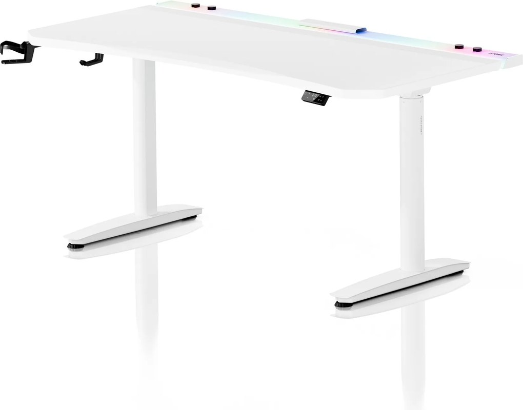 Elektrický herný stôl RGB s držiakmi, biely, 160 cm: Diablo X-Forge 1600