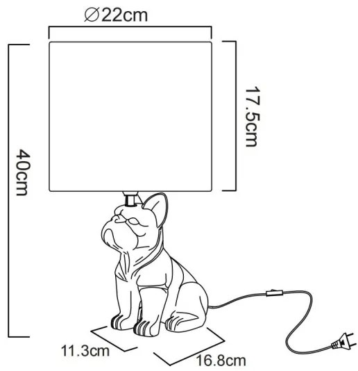 Globo 21741S - Stolová lampa DOGO 1xE27/60W/230V