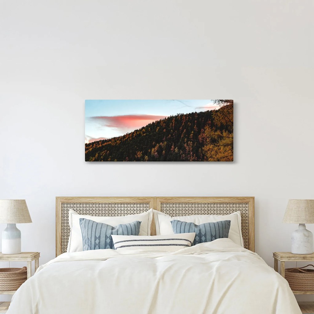 Obraz červánkov nad kopcom (120x50 cm)