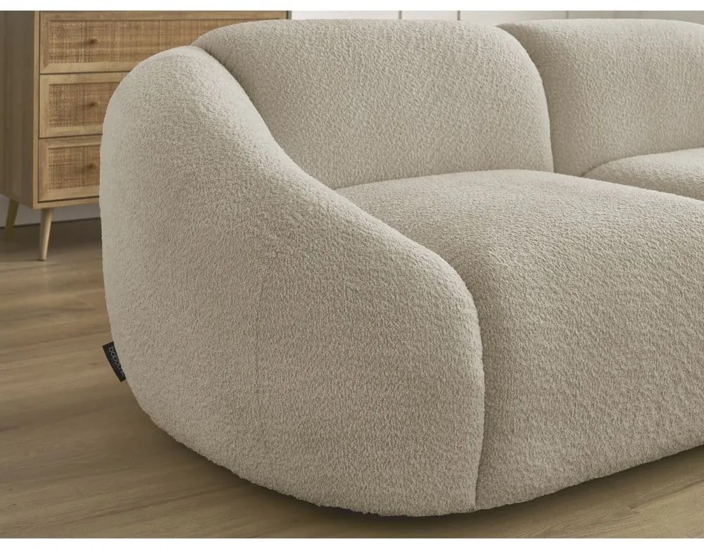 Béžová pohovka z textílie bouclé 230 cm Tina – Bobochic Paris