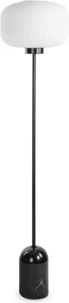 Stojaca lampa s tienidlom LYLA 01 čierna / biela